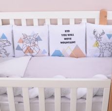 Дитячий постільний комплект Baby Veres Scandi grey (6 одиниць) сатин та велюр